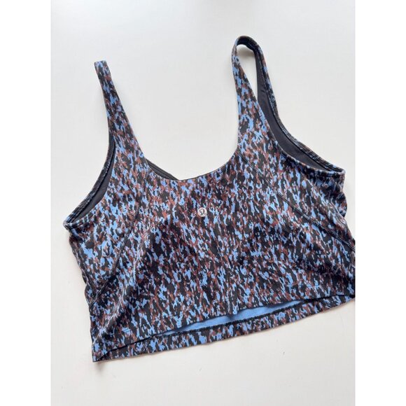 LULULEMON Align Tank Leopard Camo Blue Nile Multi Nulu V-Neck Top, Size 12 - Picture 7 of 16